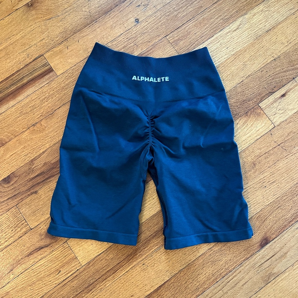 Alphalete Blue/Green Biker Workout Shorts